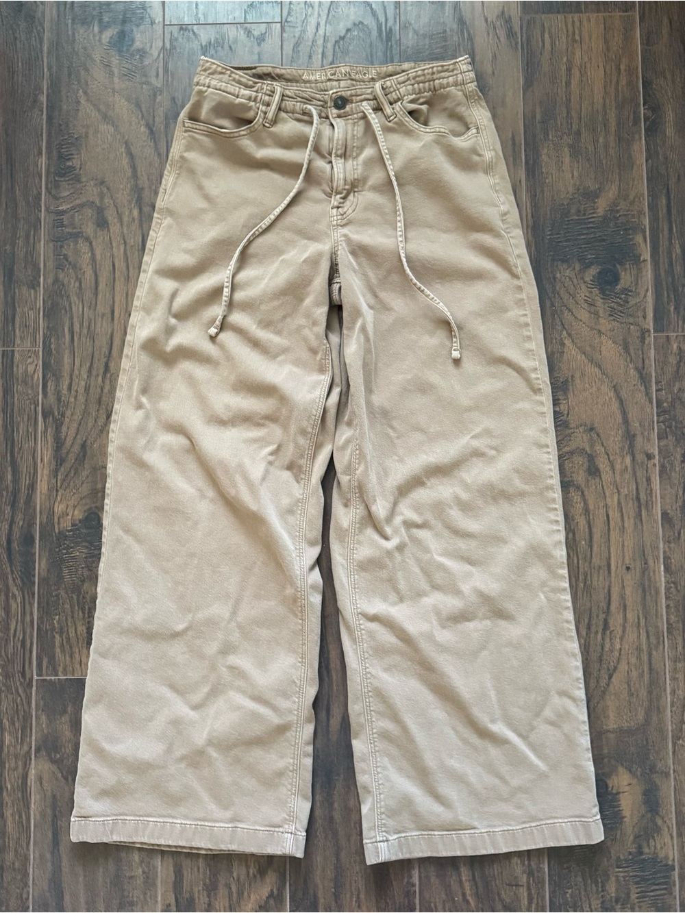 American Eagle Size 6 Long Dreamy Drape Stretch Low-Rise Ultra Wide-Leg Pant